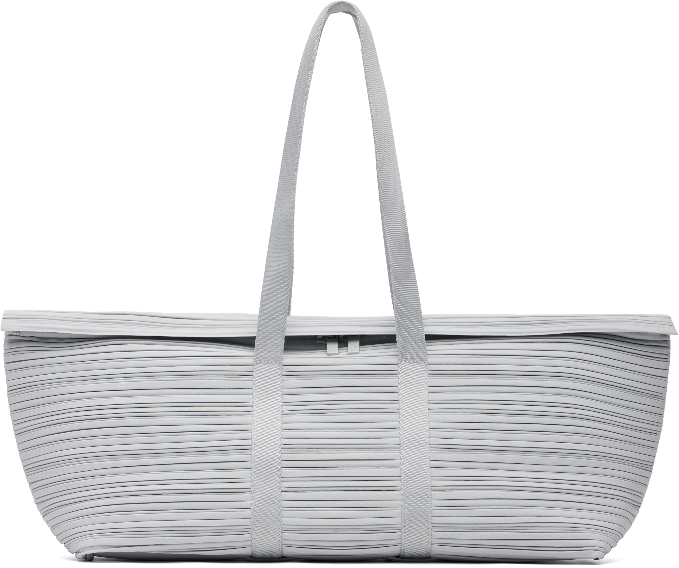 PLEATS PLEASE ISSEY MIYAKE: Gray Pleats Boston Bag | SSENSE