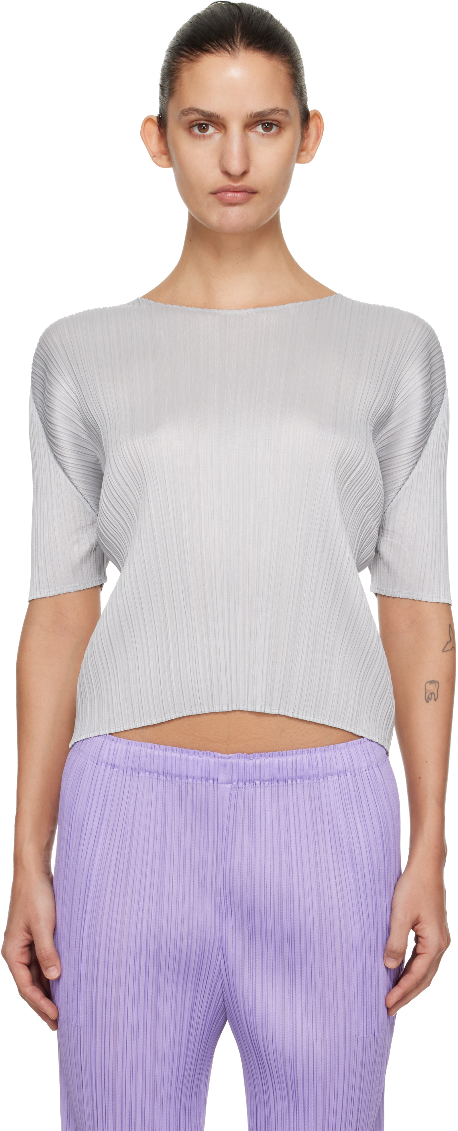 PLEATS PLEASE ISSEY MIYAKE Gray Monthly Colors April T-shirt