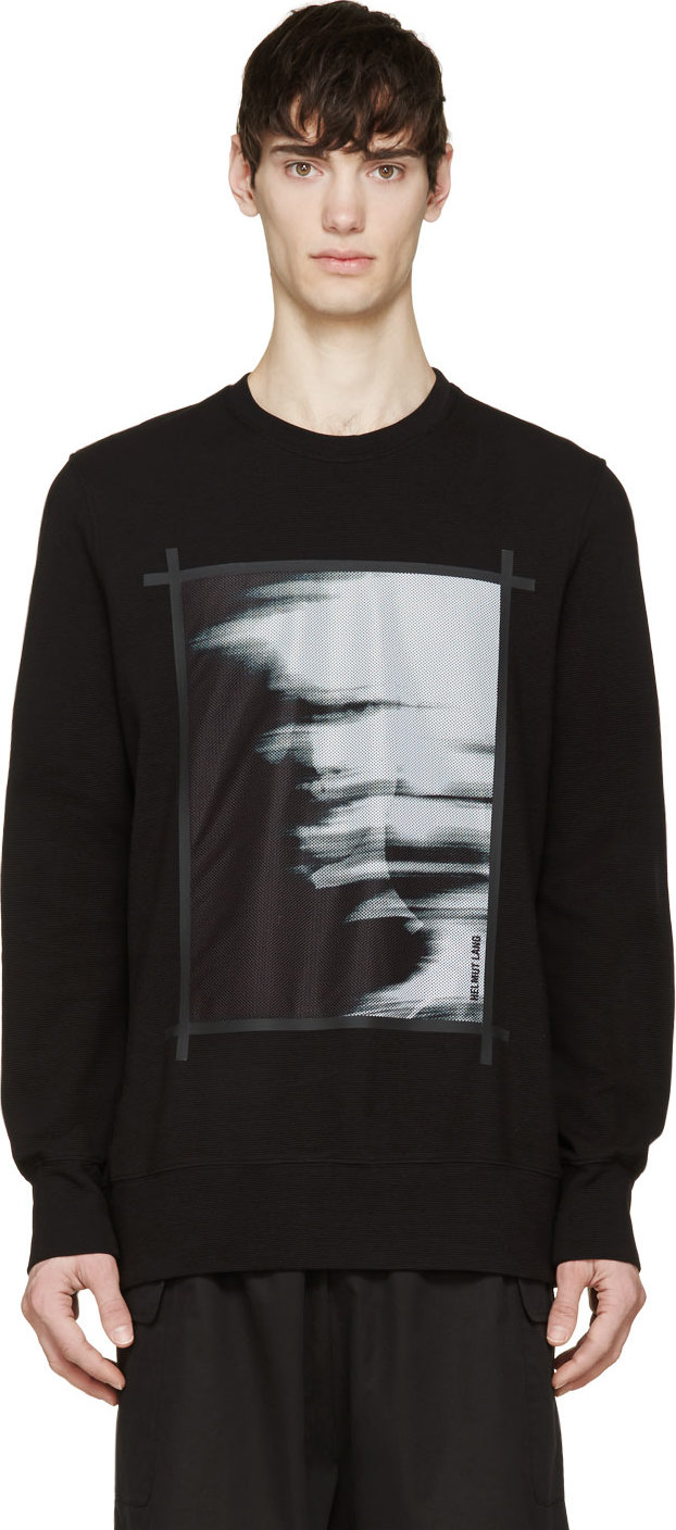 Helmut Lang: Black Ghost Print Shirt | SSENSE