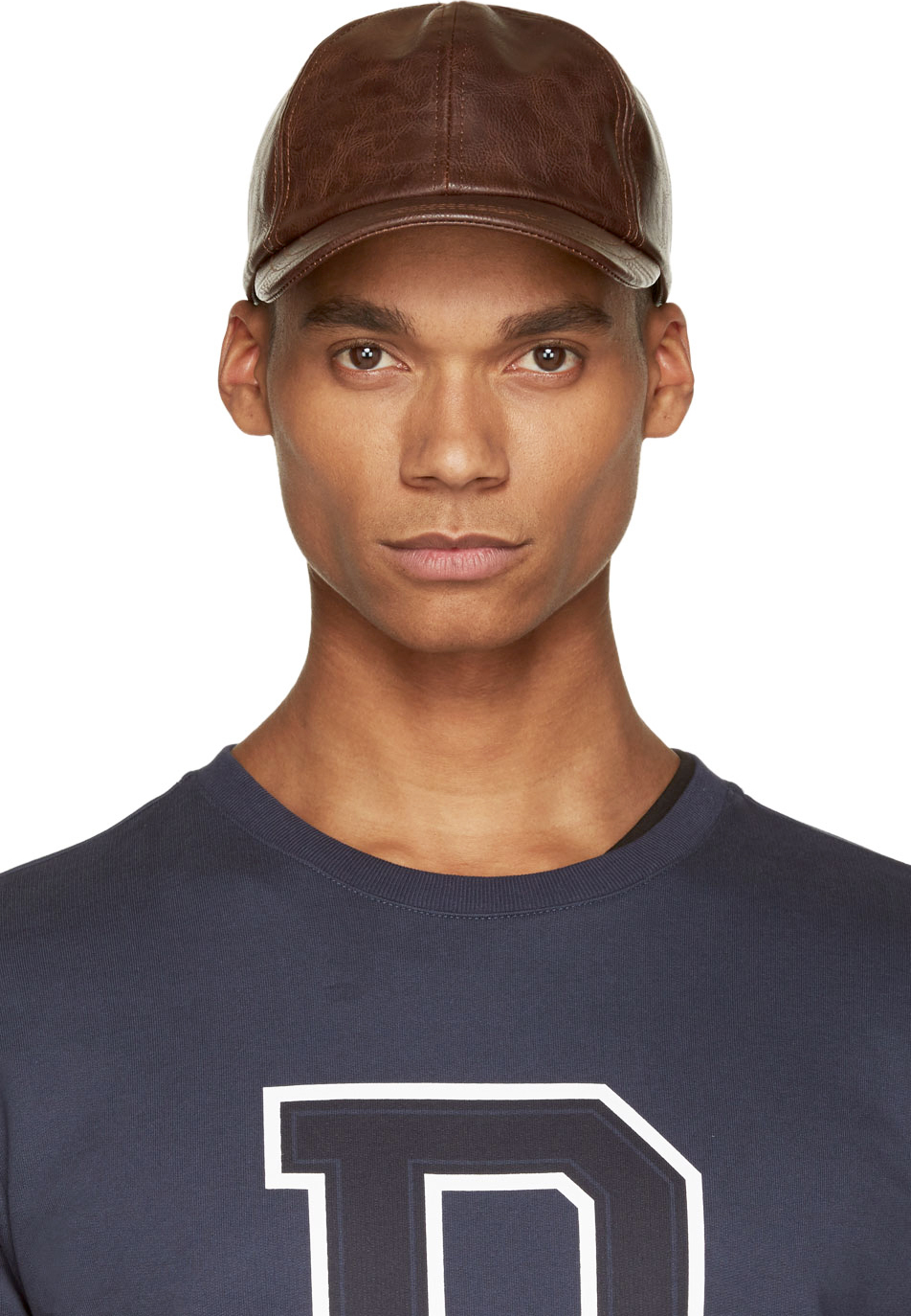 A.P.C. Brown LeatherLook Baseball Cap SSENSE Canada