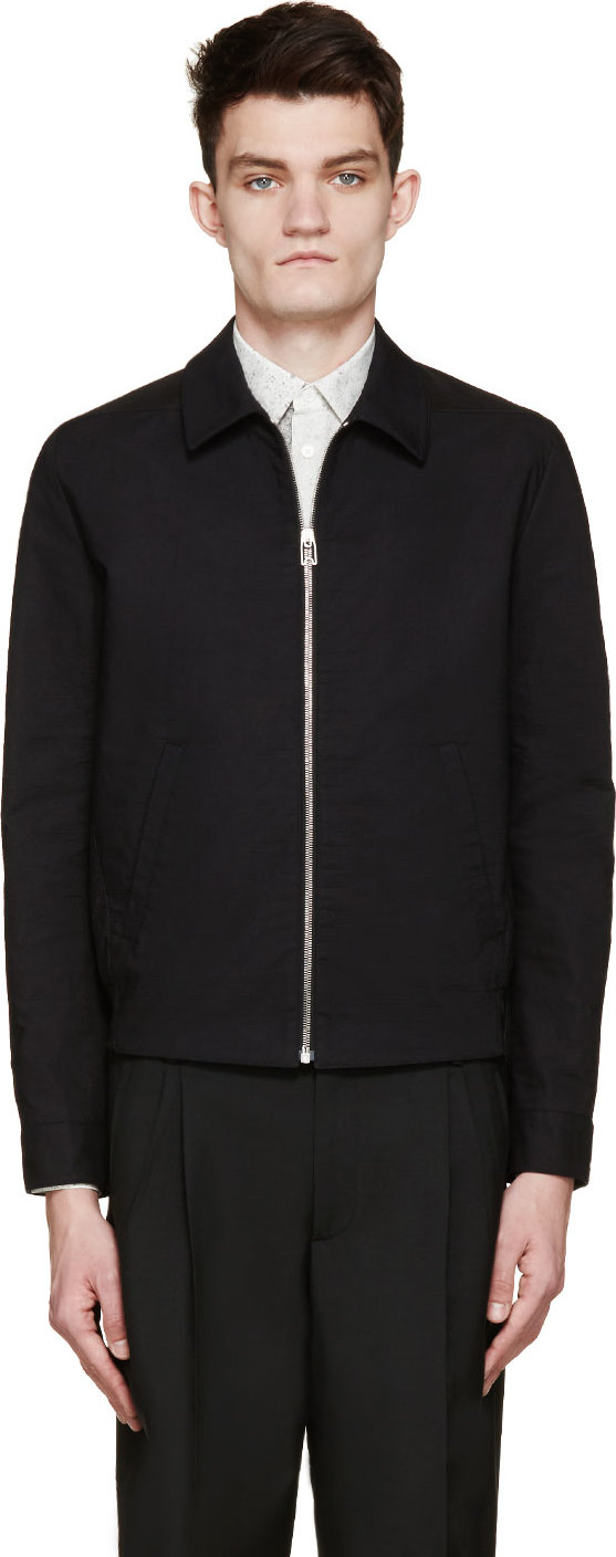 Balenciaga: Black Cotton Worker Jacket | SSENSE Canada