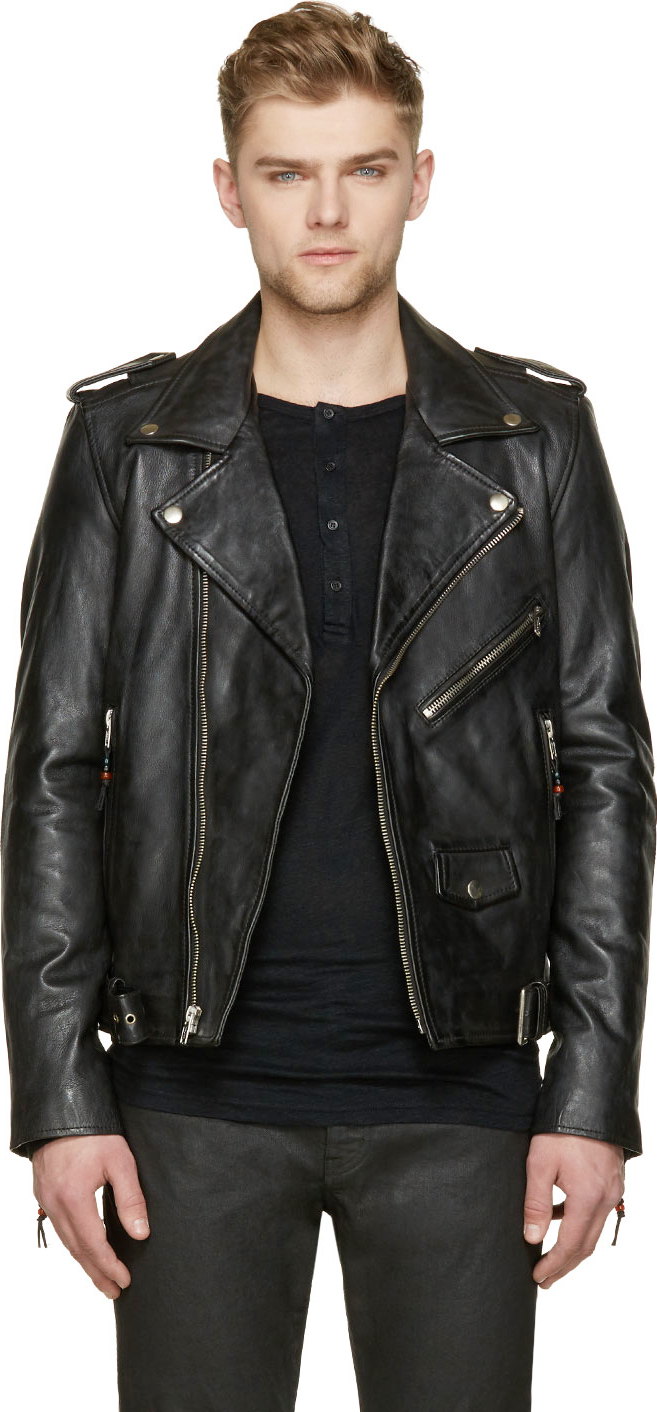 BLK DNM: Black Leather Biker Jacket | SSENSE