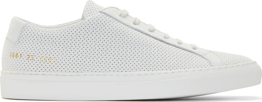 Common Projects: White Perforated Original Achilles Sneakers | SSENSE