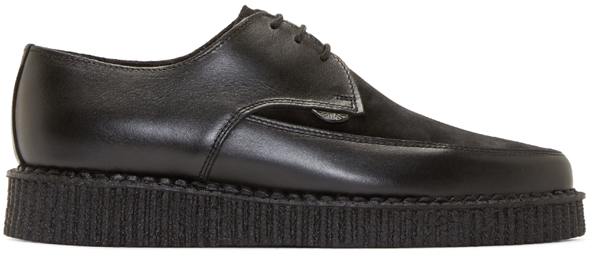 Underground: Black Suede & Leather Barfly Creepers | SSENSE Canada