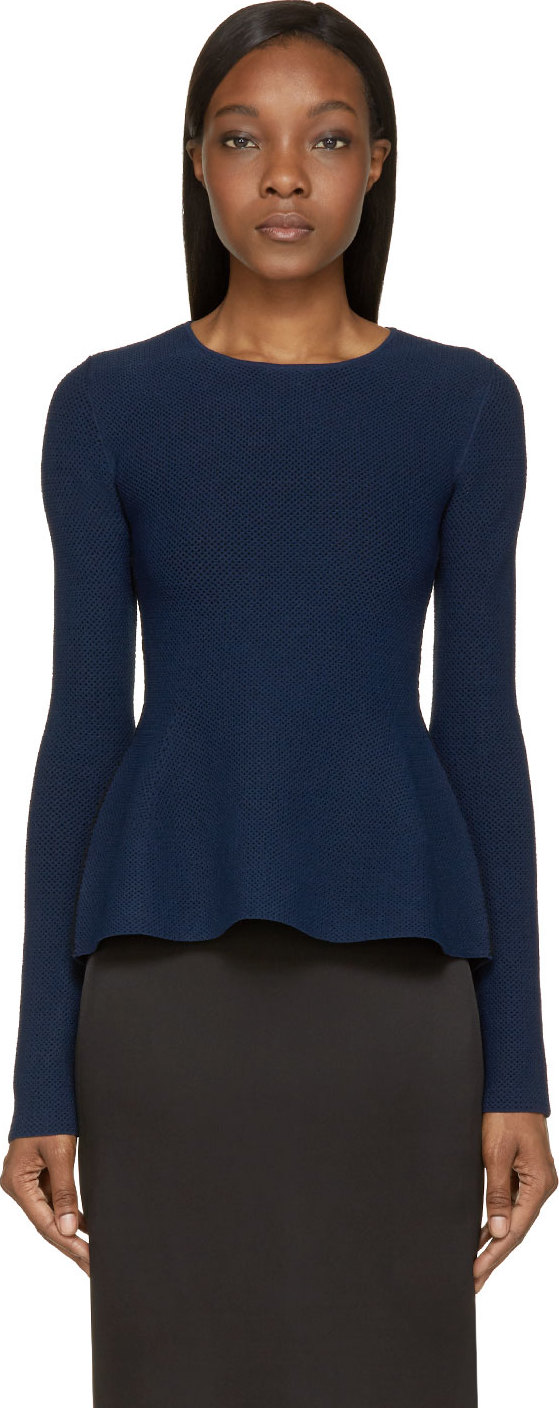 Calvin Klein Collection: Navy Tenchical Mesh Sonya Sweater | SSENSE