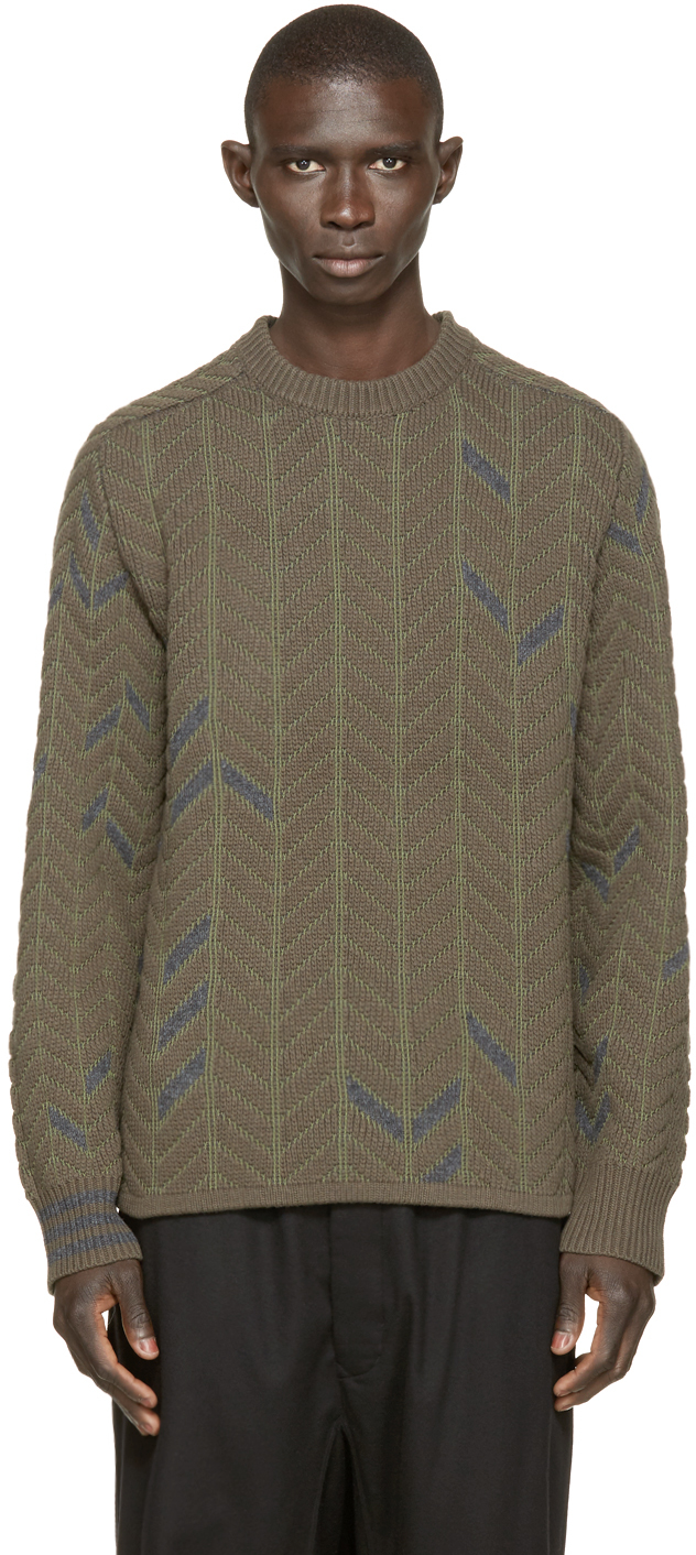 Y-3: Green Dazzle Knit Sweater | SSENSE