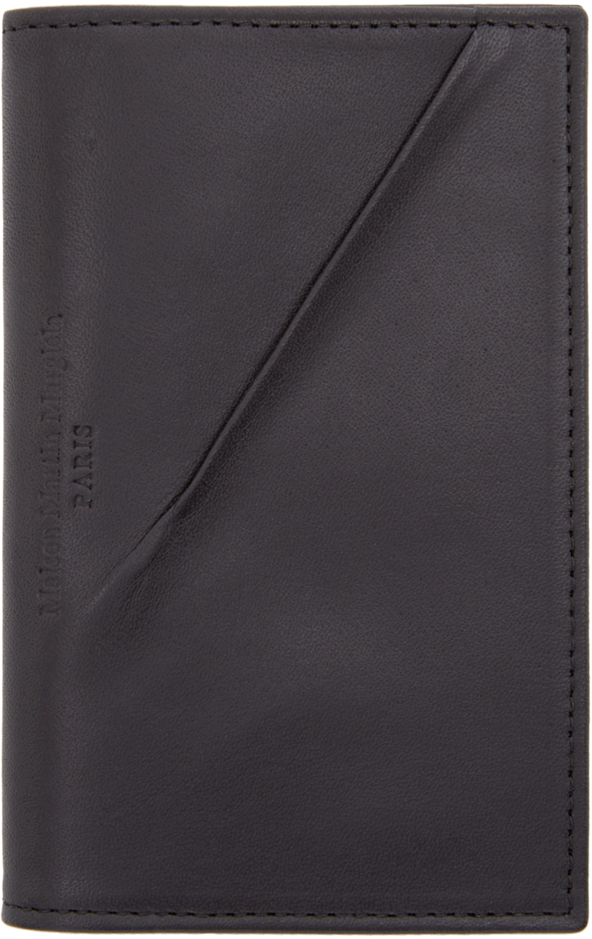 Maison Margiela: Black Leather Card Holder | SSENSE