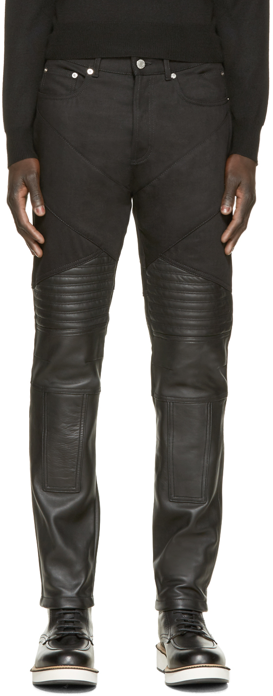Givenchy: Black Leather Jeans | SSENSE