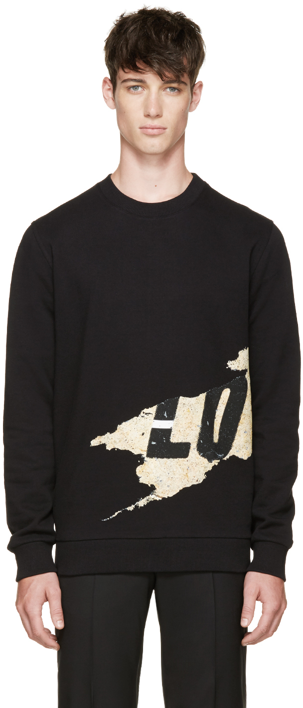 Givenchy: Black 'Love' Graffiti Sweatshirt | SSENSE