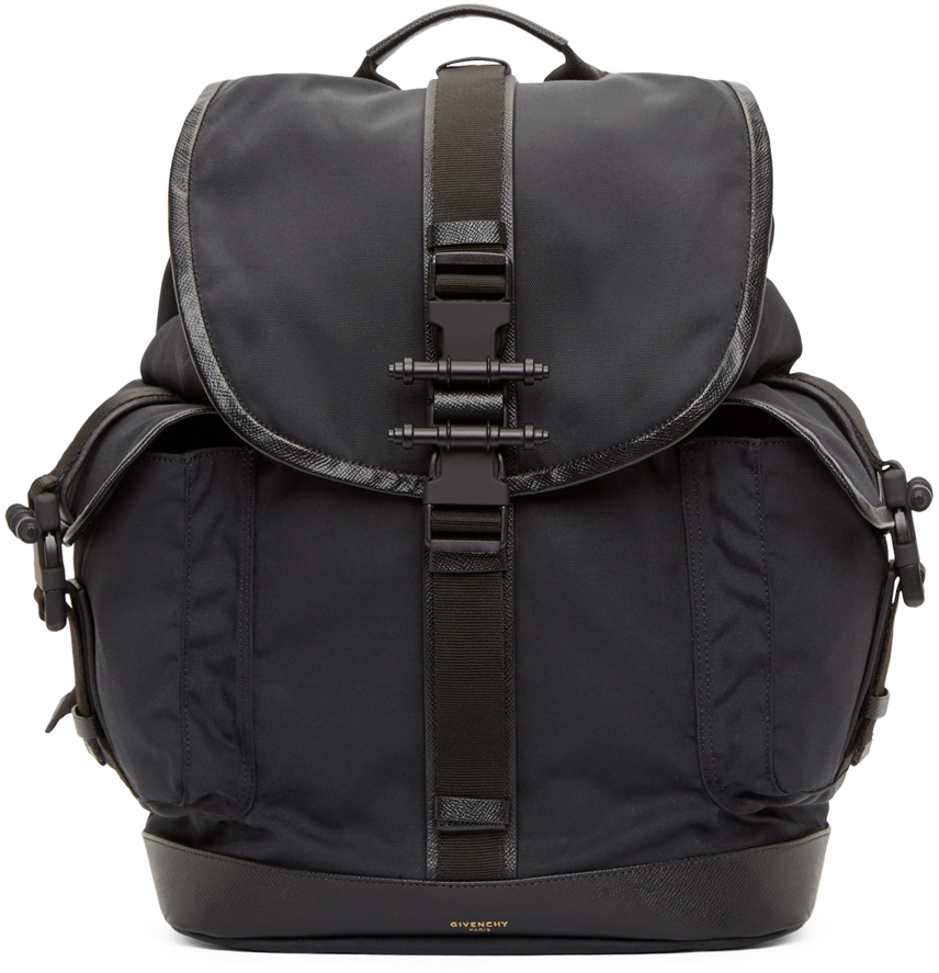 Givenchy: Black Canvas Obsedia Backpack | SSENSE