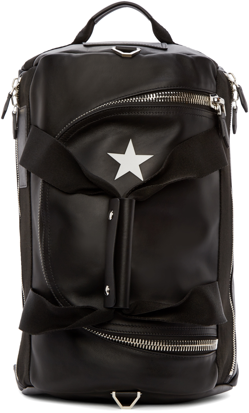 Givenchy: Black Calfskin Star 17 Backsack | SSENSE