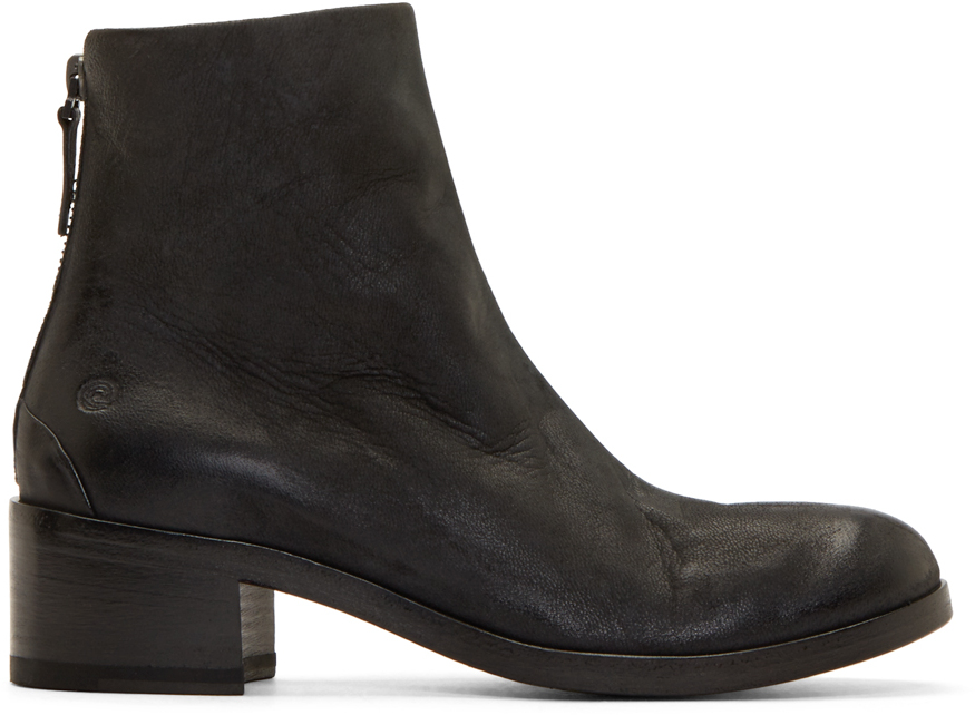 Marsèll: Black Leather Ankle Boots | SSENSE