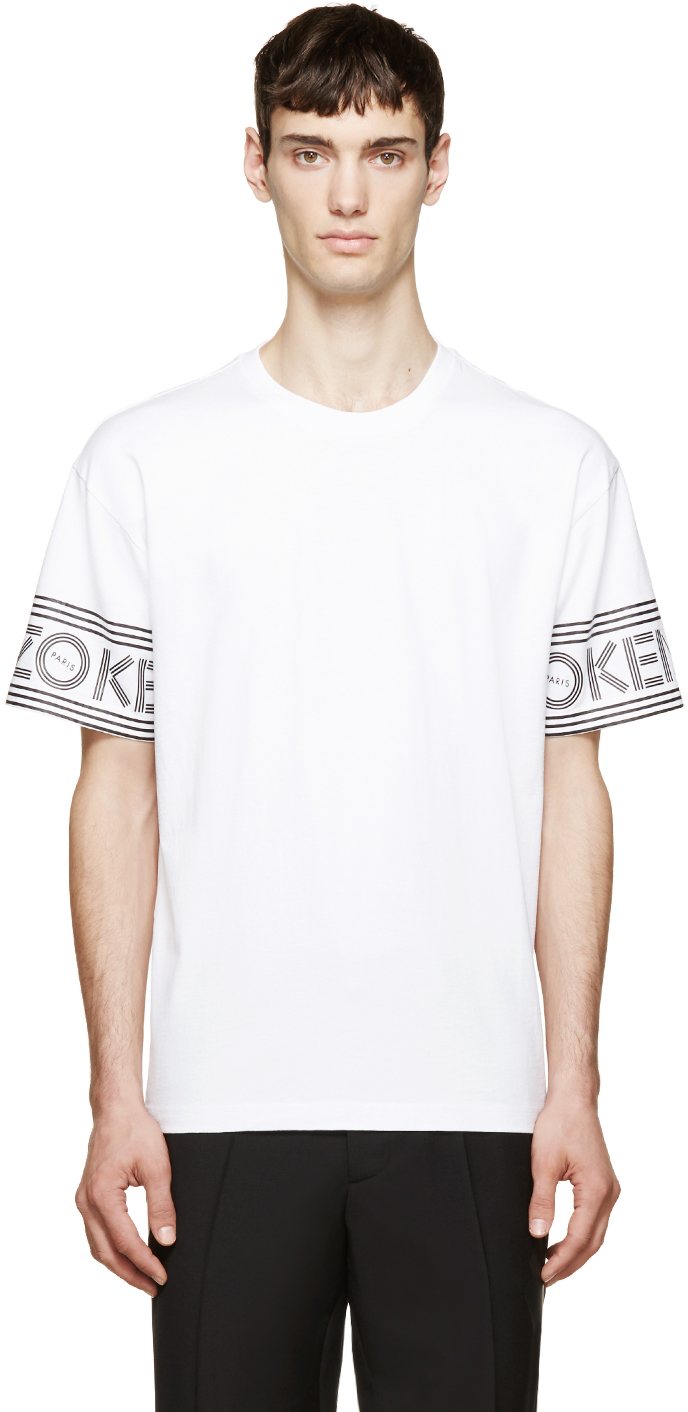 Kenzo: White Logo Sleeve T-Shirt | SSENSE