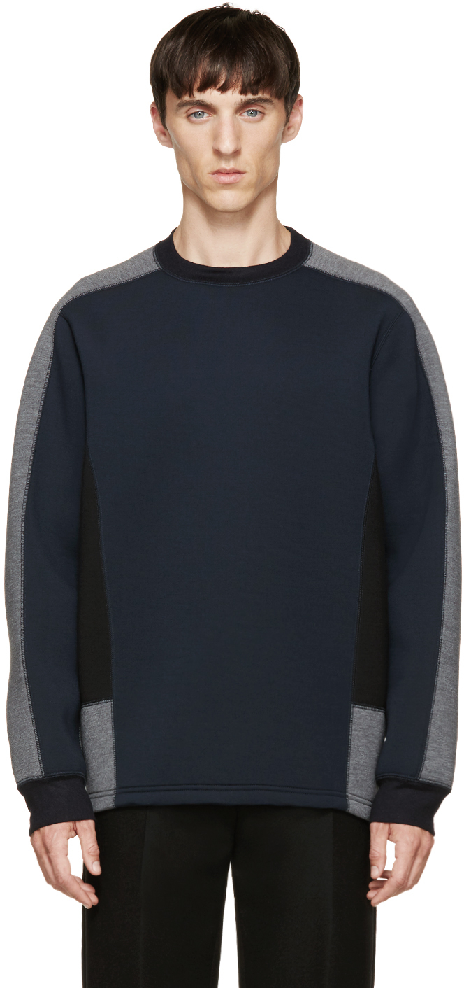 Kolor: Navy Neoprene Sweatshirt | SSENSE
