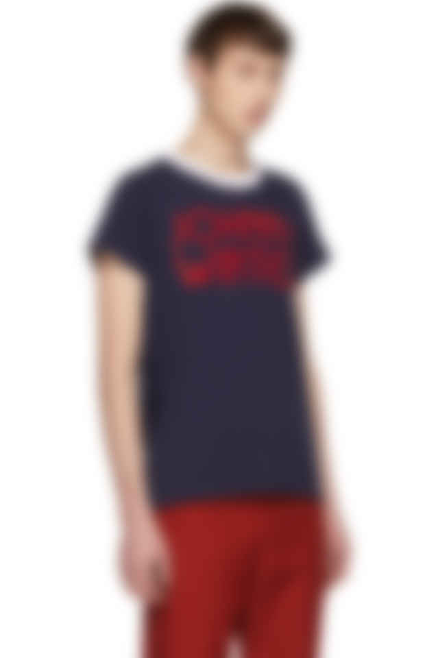 Acne Studios Navy Bla Konst Johnny Winter T Shirt Ssense