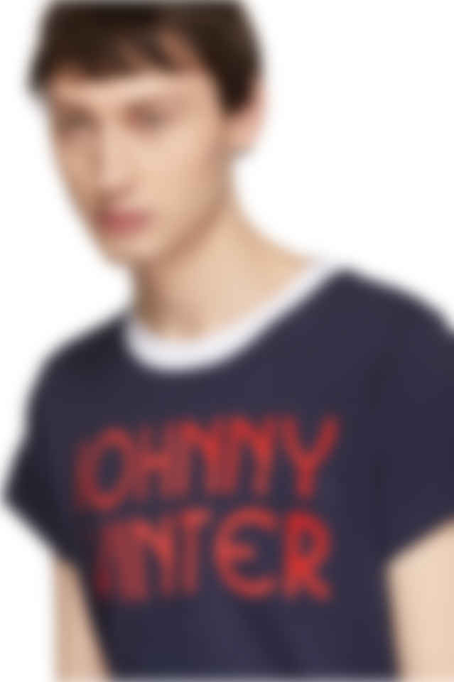 Acne Studios Navy Bla Konst Johnny Winter T Shirt Ssense