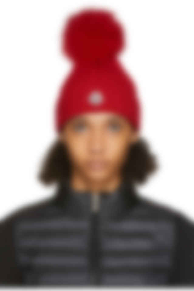 moncler red beanie
