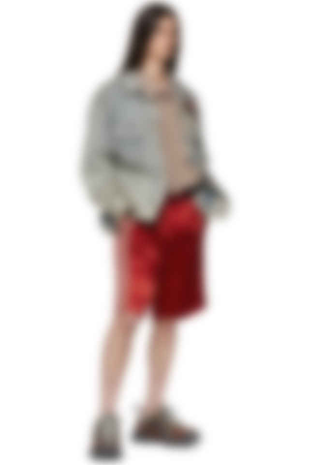 Gucci Red Silk Basketball Shorts Ssense