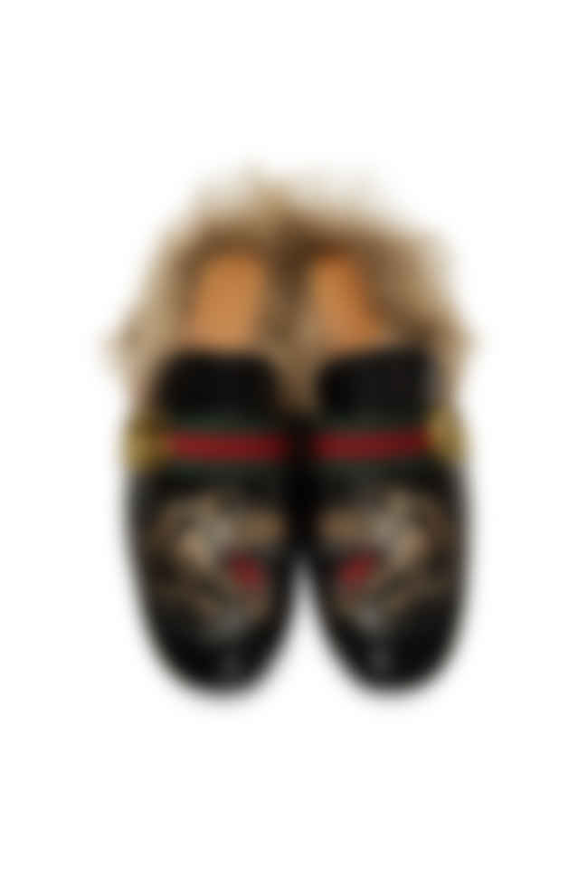 Gucci Black Angry Cat New Princetown Loafers Ssense