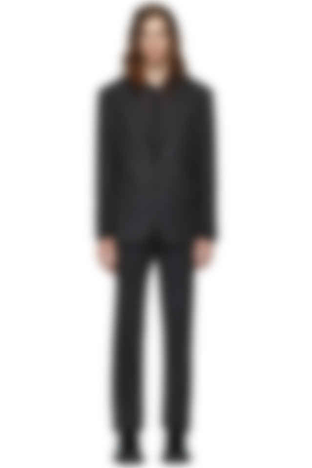 Giorgio Armani Grey Micro Neat Manhattan Suit Ssense