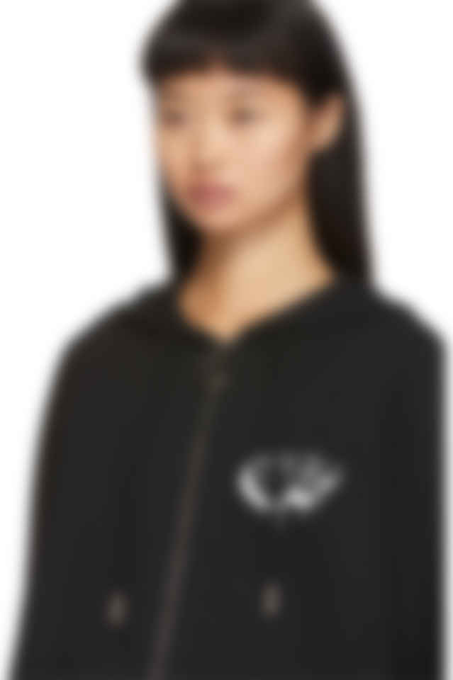 Off White Black 3d Line Zip Up Hoodie Ssense Canada
