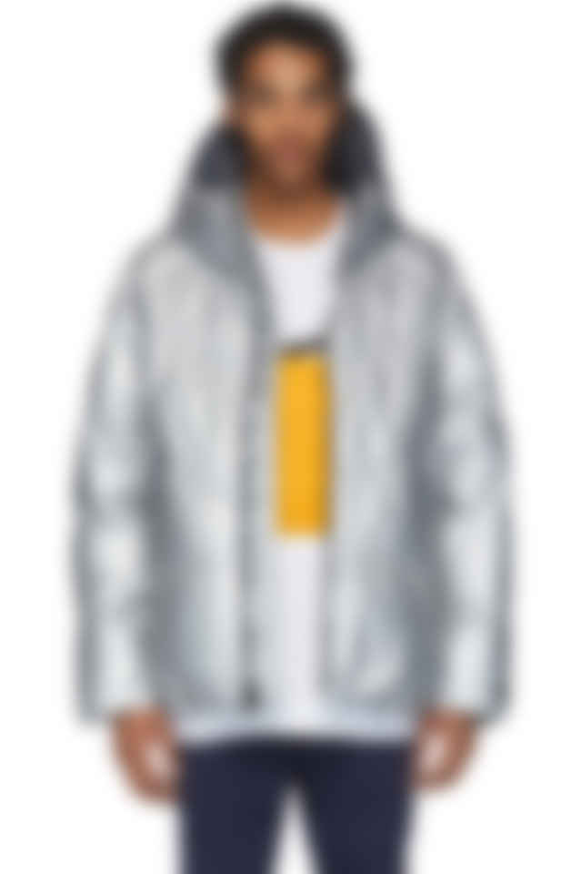 nike silver coat