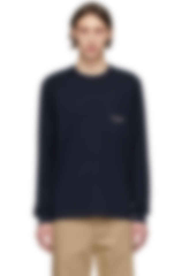 comme des garcons homme long sleeve logo tee