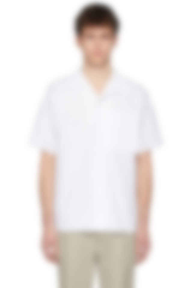 Maison Margiela White Poplin Open Collar Shirt Ssense