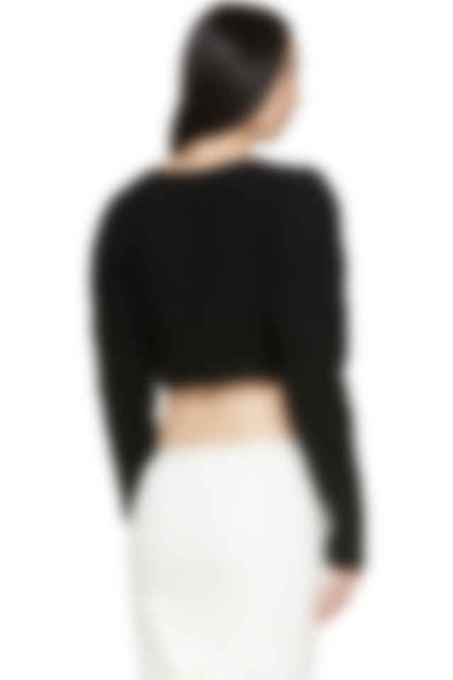 black cable cropped cardigan