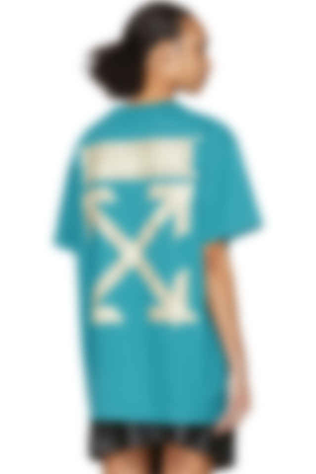 Off White Blue Tape Arrows T Shirt Ssense