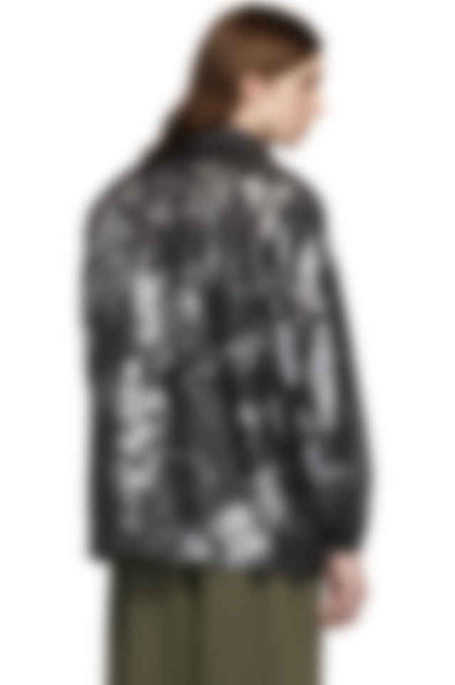 Needles Black Silver Reflective Paint Coach Jacket Ssense