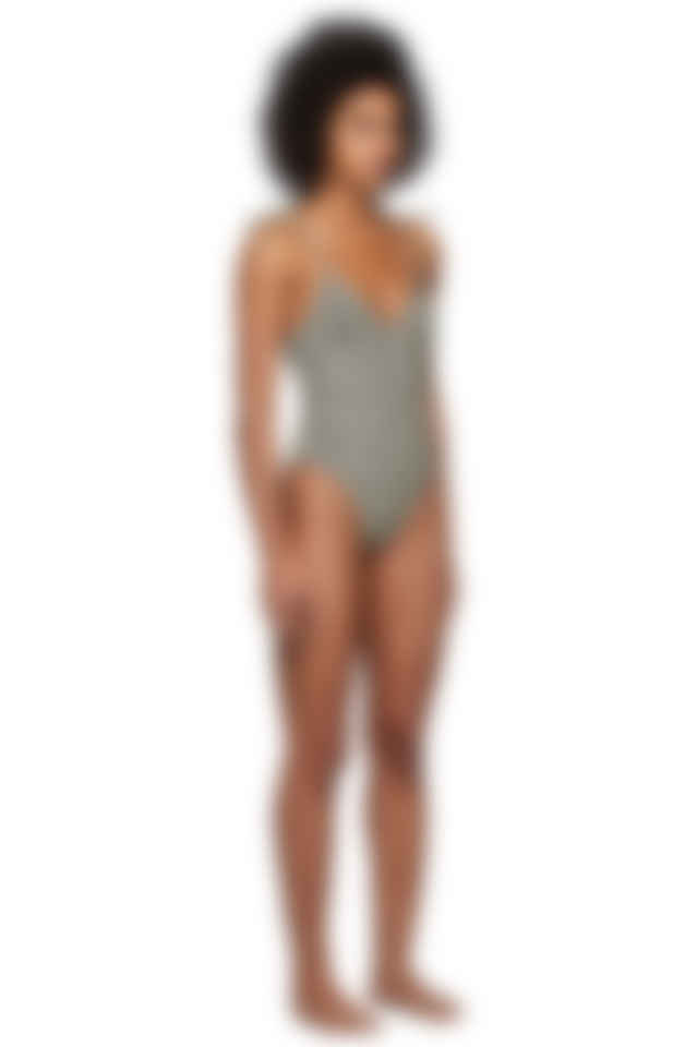 solid and striped leopard one piece