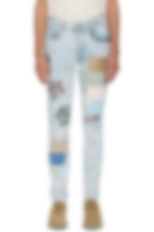 amiri blue thrasher jeans