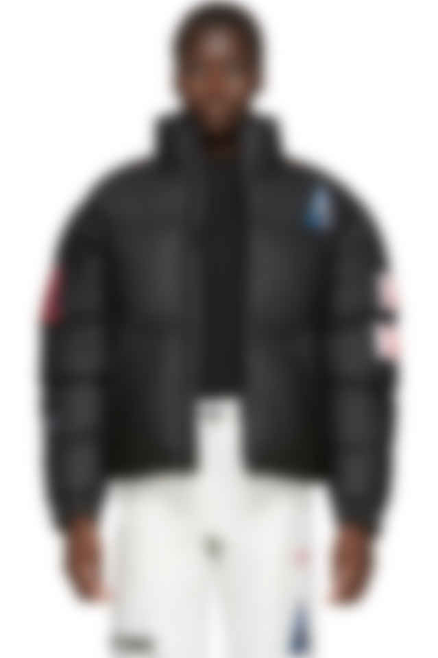 adidas originals short down filled jacket in black