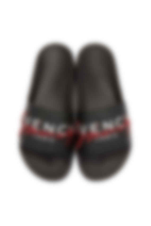 Wallpaper Givenchy Black Red Logo Flat Slides Ssense For iPhone