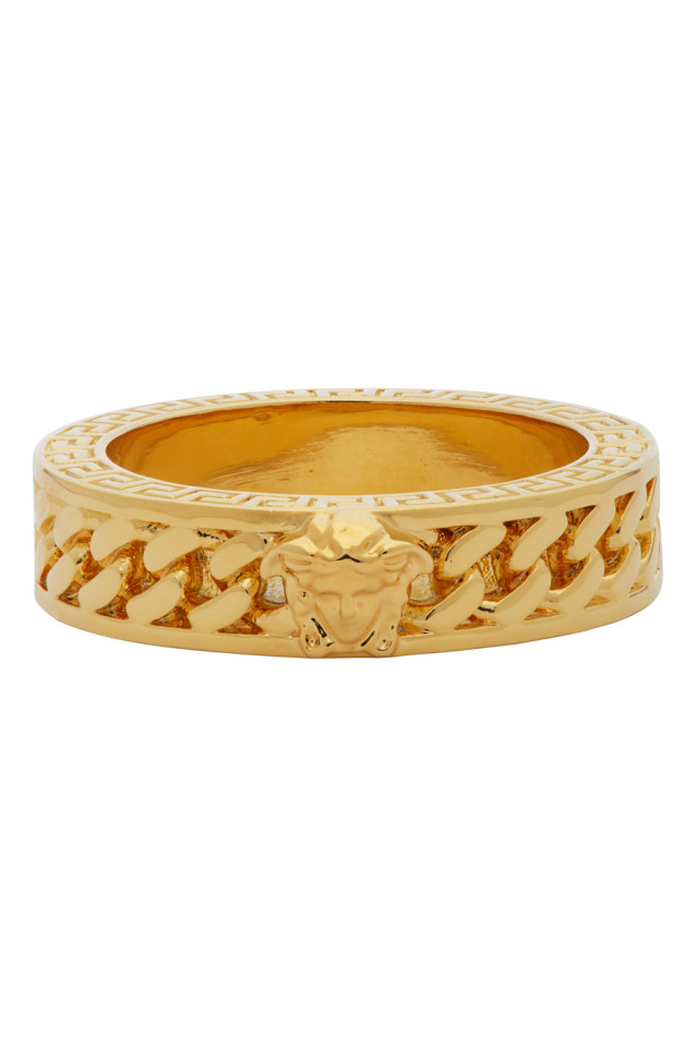 Versace: Gold Chain Band Ring | SSENSE 