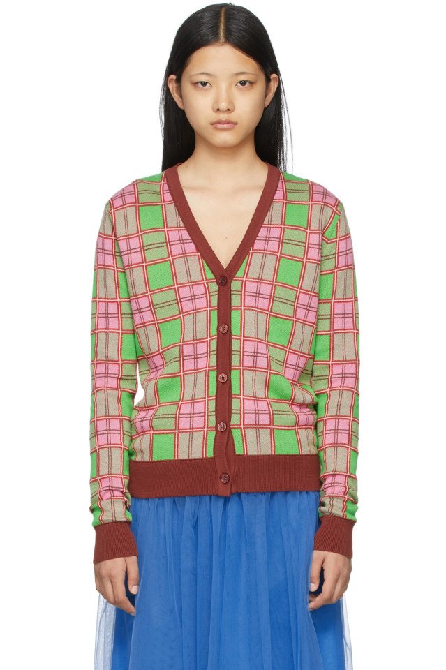 Pink \u0026 Green Tartan Emma Cardigan by 