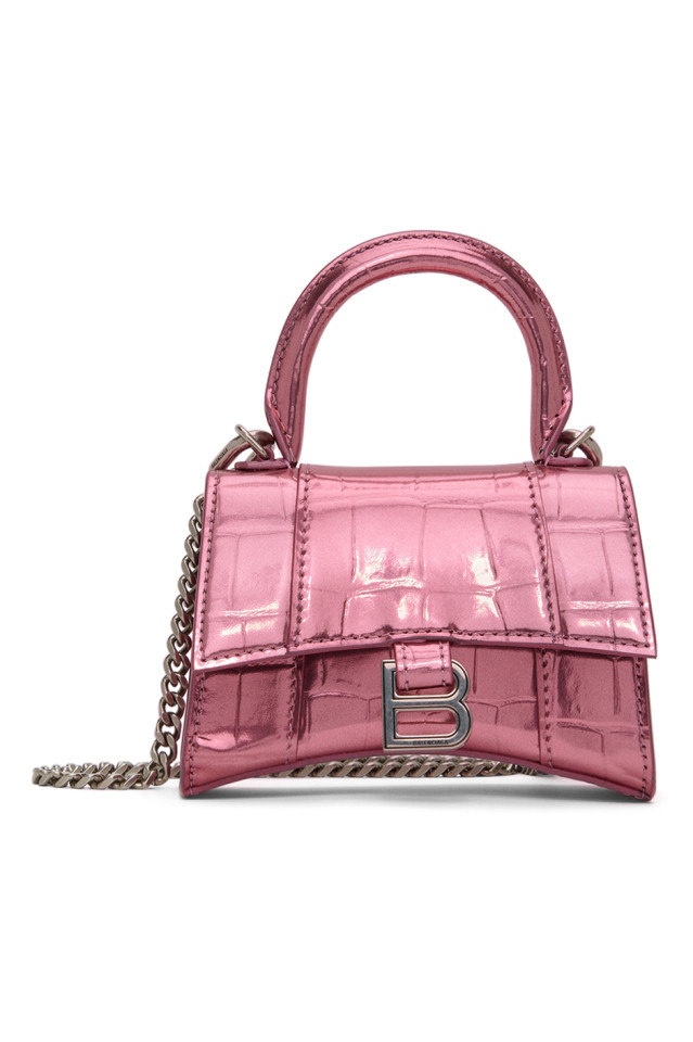 Balenciaga - Mini sac à main Hourglass rose