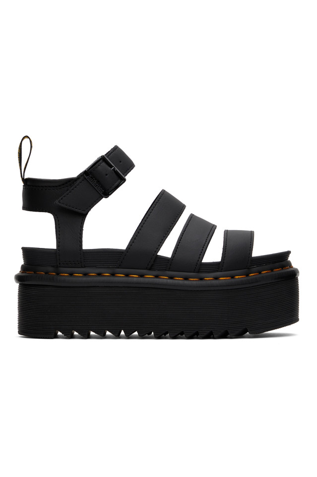 Platform doc martens matte black hot sale