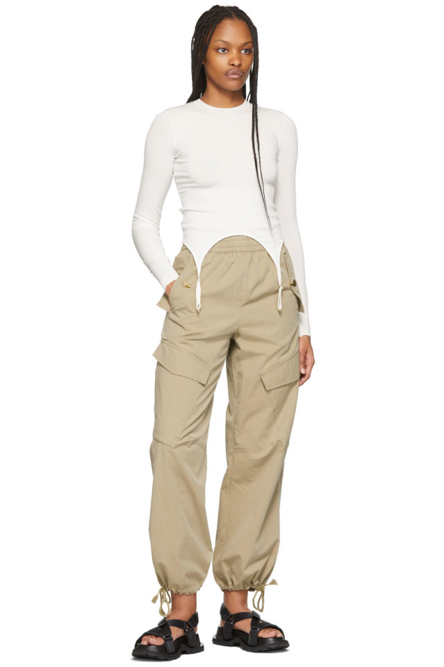 Khaki Frayed Rope Cargo Pants by Dion Lee on Sale