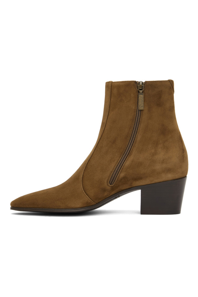Saint Laurent: Brown Suede Vassili 