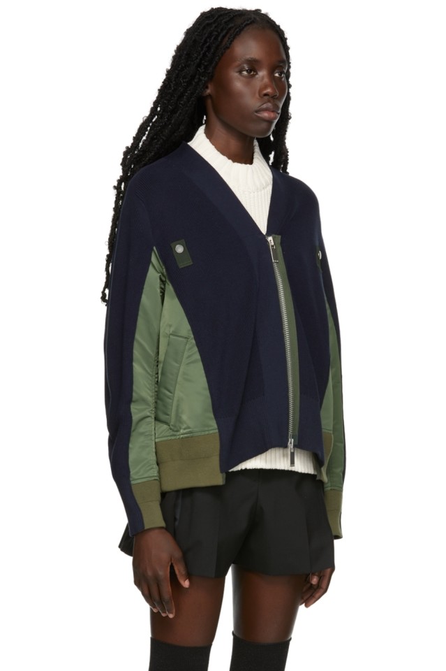 Sacai Black Ma 1 Cardigan Ssense Canada