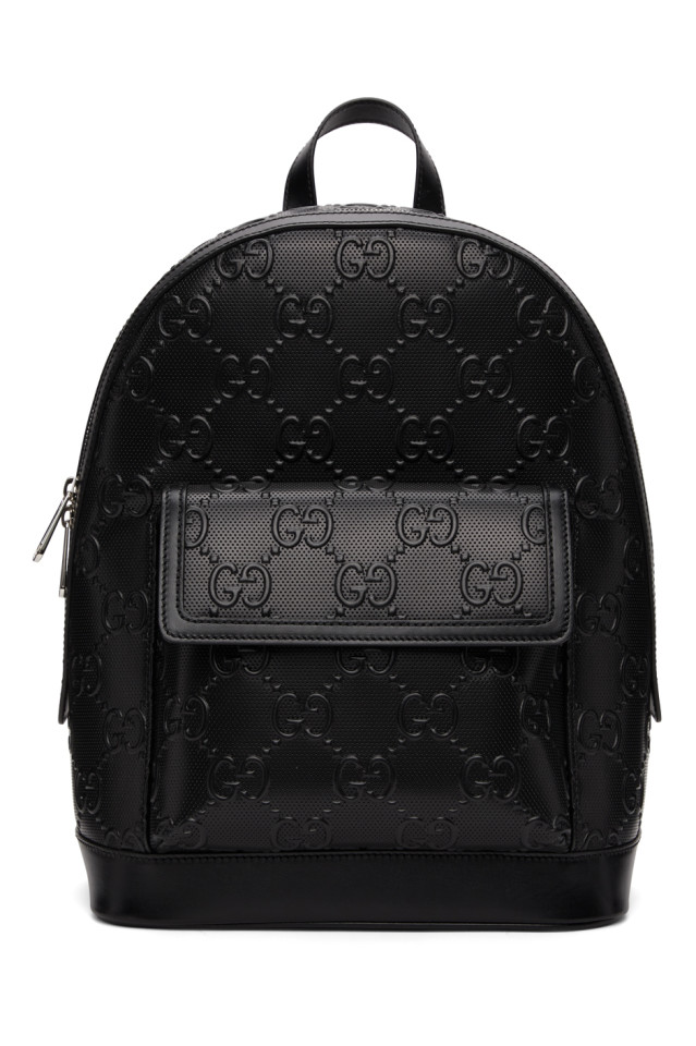 Gucci: Black GG Embossed Backpack | SSENSE