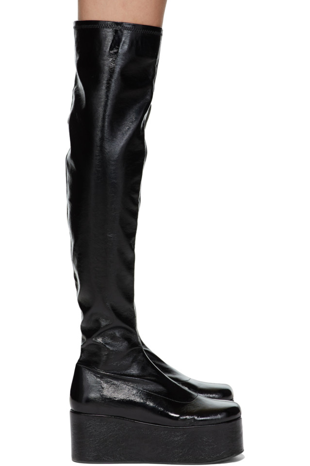 Black Tall Coaster Vegan Boots by Simon 
