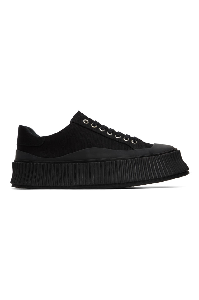 Black Canvas Platform Sneakers TRENBE