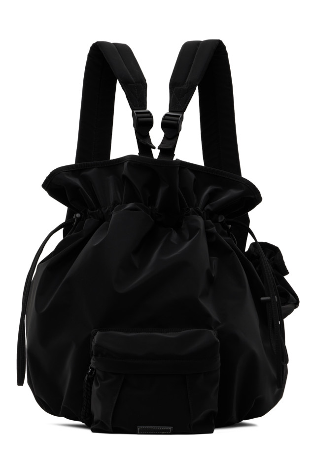 Black drawstring backpack hot sale
