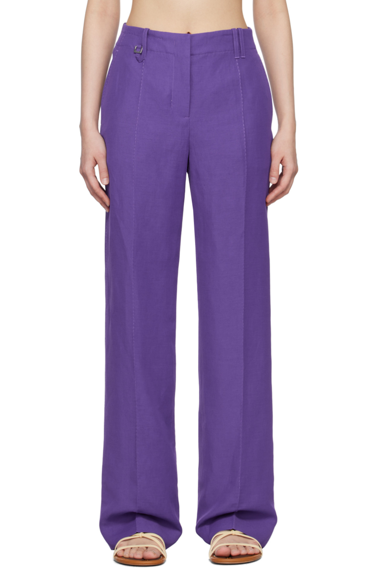 Jacquemus Purple Le Raphia 'Le Pantalon Cordao' Trousers