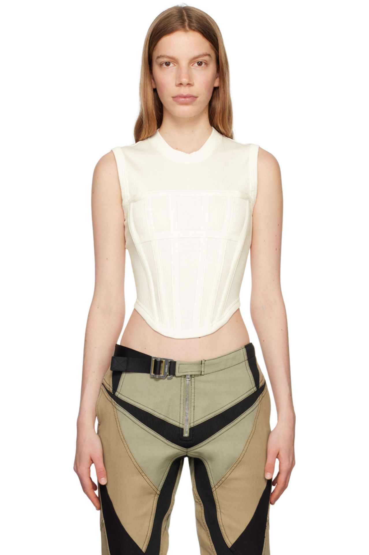 Dion Lee White Corset Tank Top