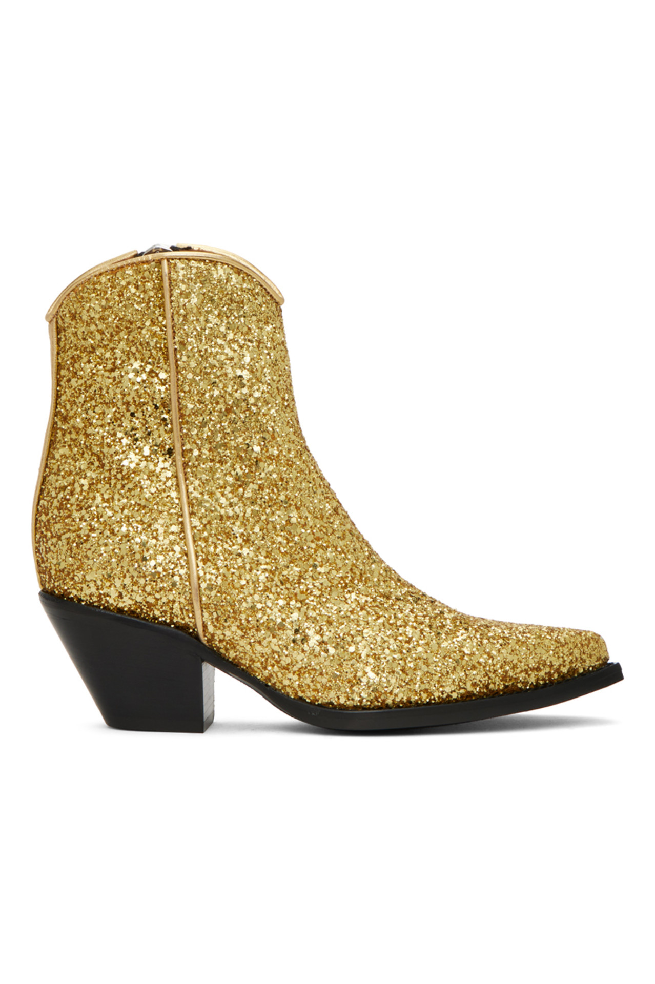 SSENSE Gold Skinny Ankle Cowboy Boots