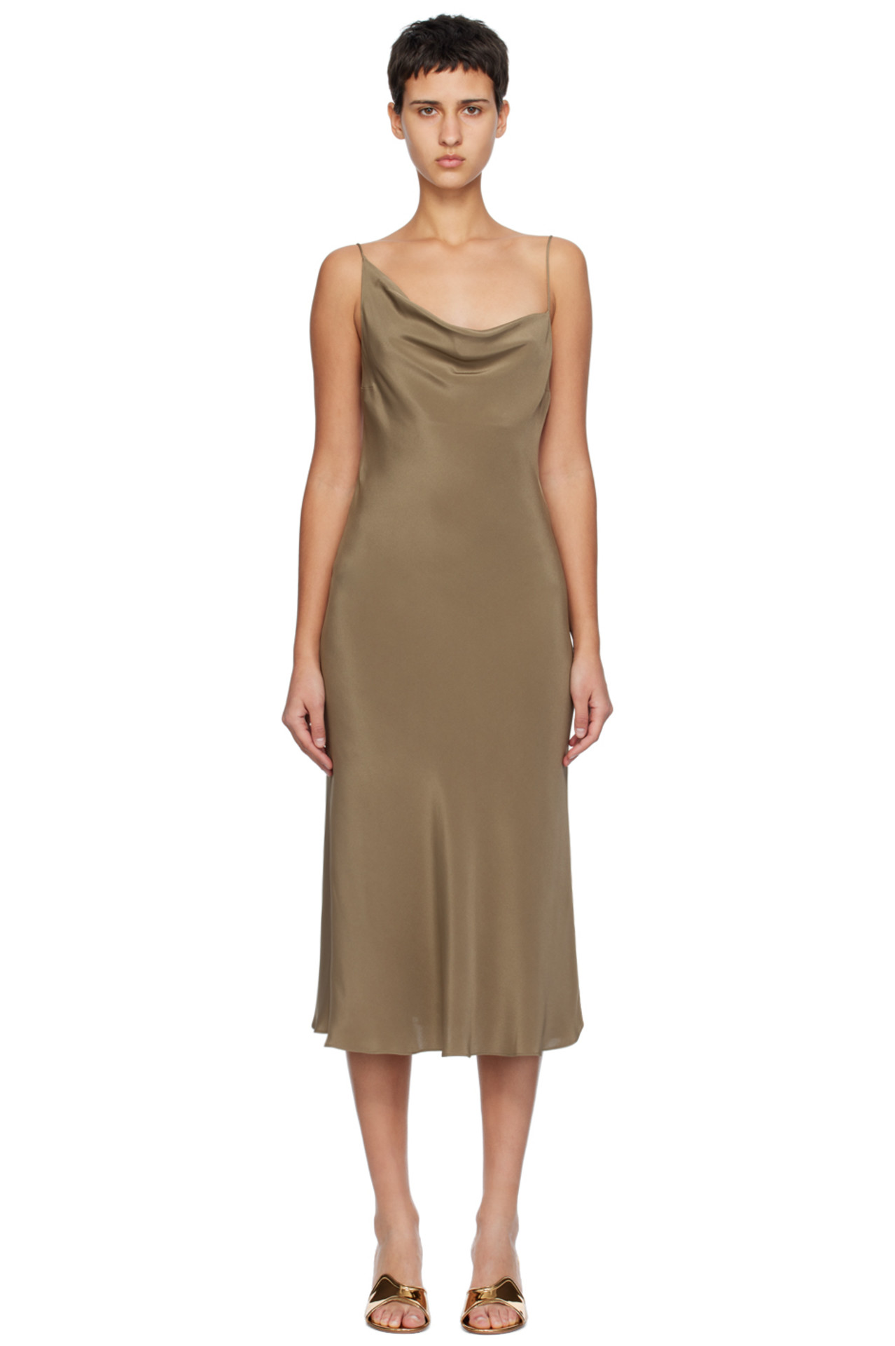 Khaki Carrie Midi Dress